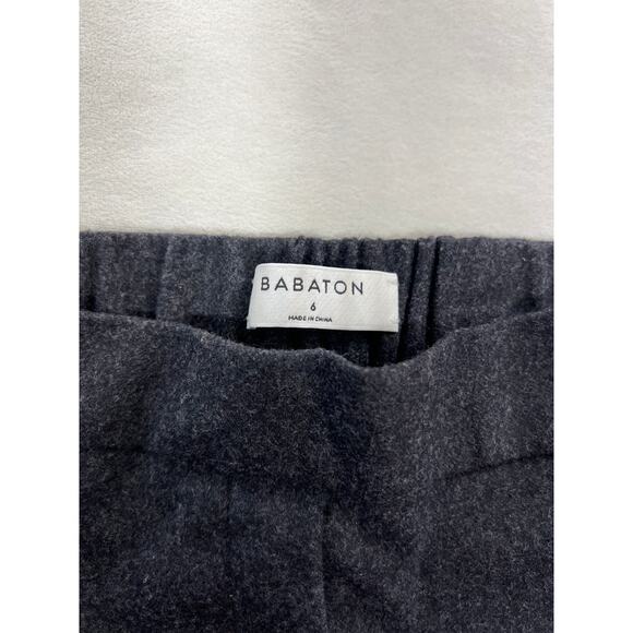 Babaton Cohen Pant Stretch Wool Cashmere Cropped Pleated Dress Pant in Dark Gray - Picture 4 of 8